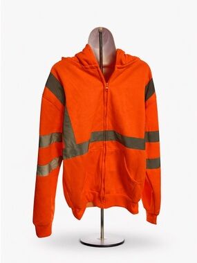 Orange and Gray Zip-Up Hoodie
